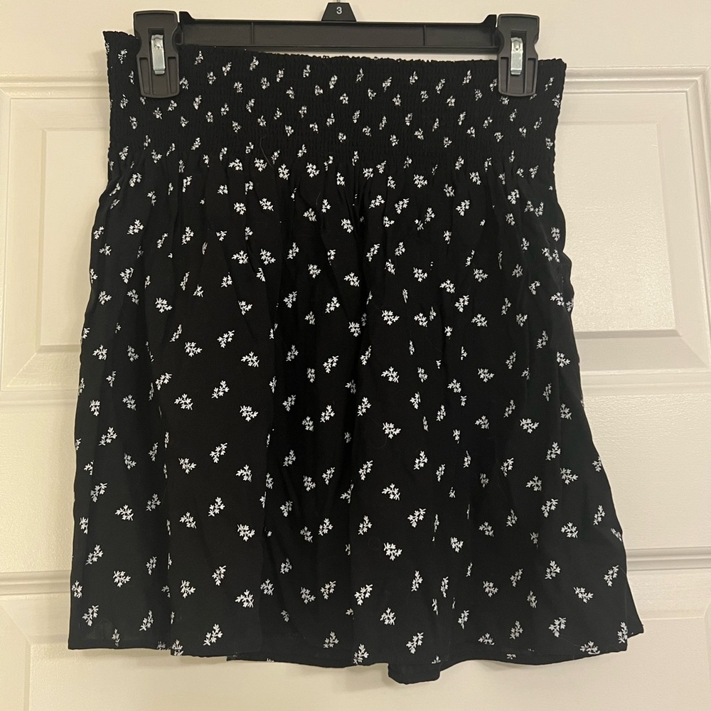 Black Floral Skirt